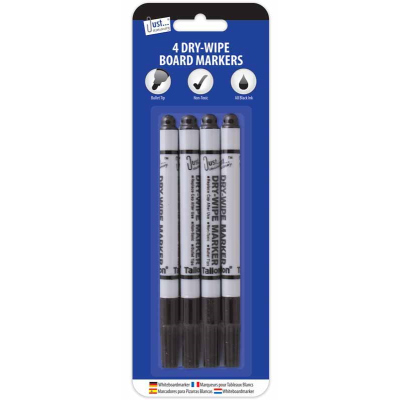 TALLON 4 DRY-WIPE MARKERS (1001)