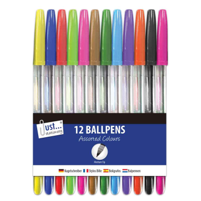 12 multicoloured ballpoint pens 1016