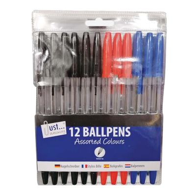 12 ballpens blue/red/black