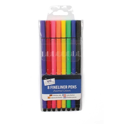 TALLON 8 PACK FINELINERS ASSORTED COLOR