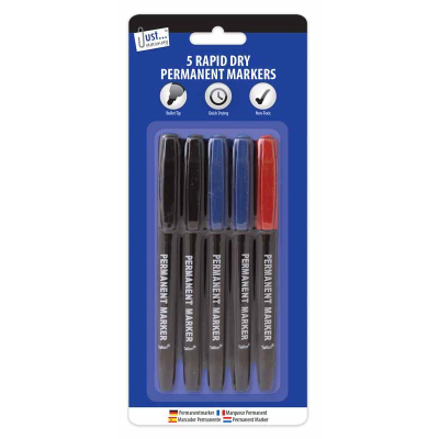 5 RAPID DRY PERMANENT MARKERS (1157)