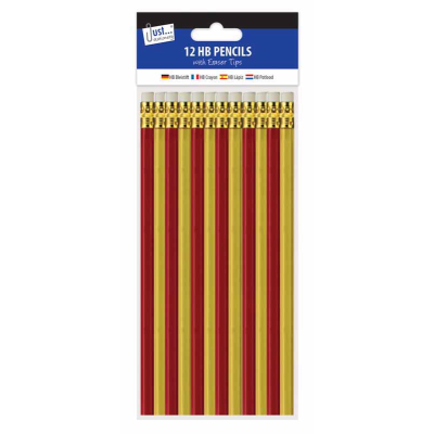 12 HB PENCILS WITH ERASERS (5019)