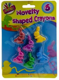 6 novelty shaped crayons 5076
