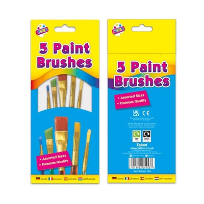 tallon 5 assorted paint brushes 