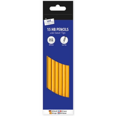 15 hb pencils with eraser tips (5631)