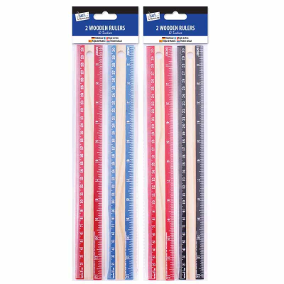 2 PACK 12" WOODEN RULERS 6362