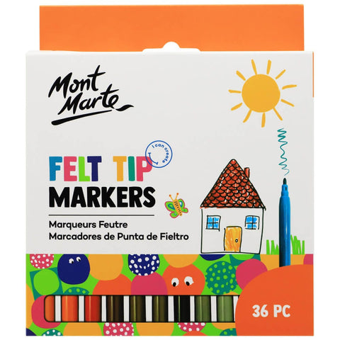 mm kids felt tip markers 36pc - basics