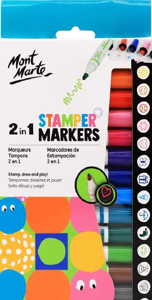 MM 2 IN 1 STAMPER MARKERS 14PC