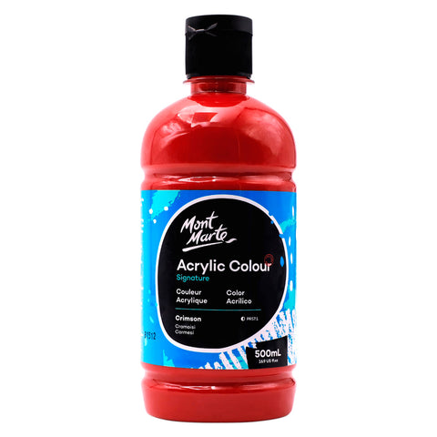 mm acrylic colour 500ml bottle crimson