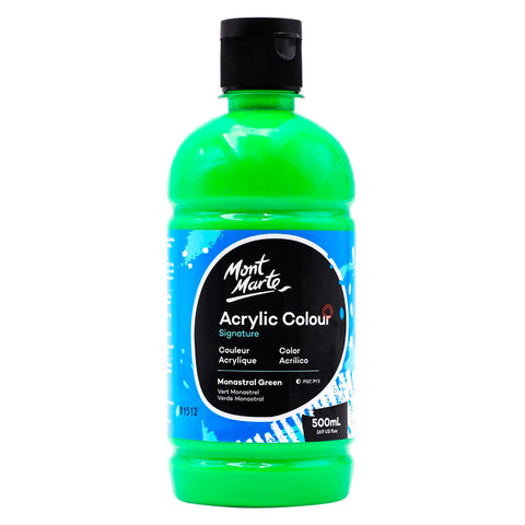 mm acrylic colour 500ml bottle monastral green