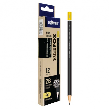 examgrade wood fox pencil 2b box - 12pcs